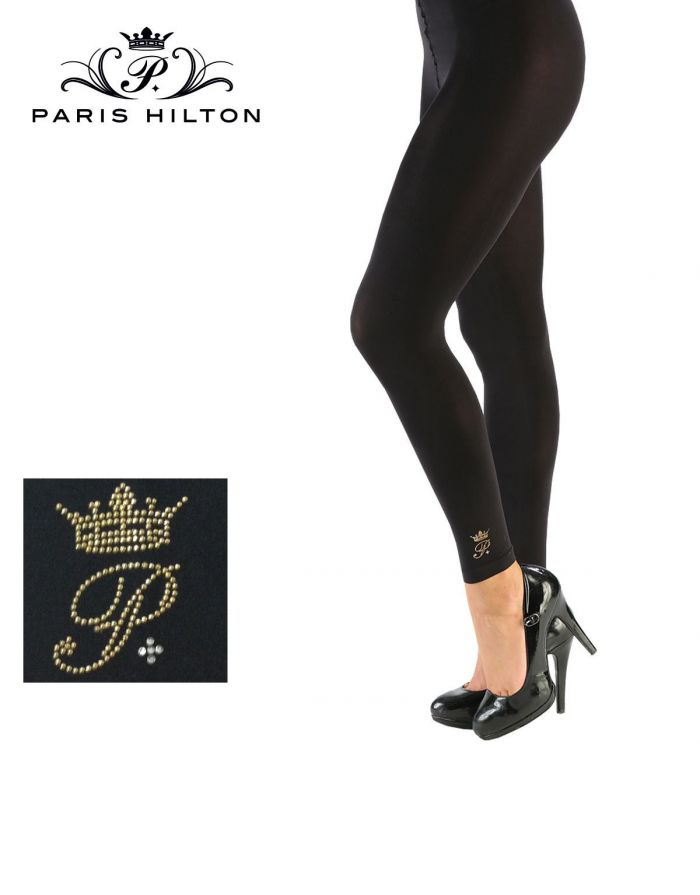 Paris Hilton Paris Hilton Leggings 200 Den Logo In Caviglia Front  Hosiery Collection 2017 | Pantyhose Library