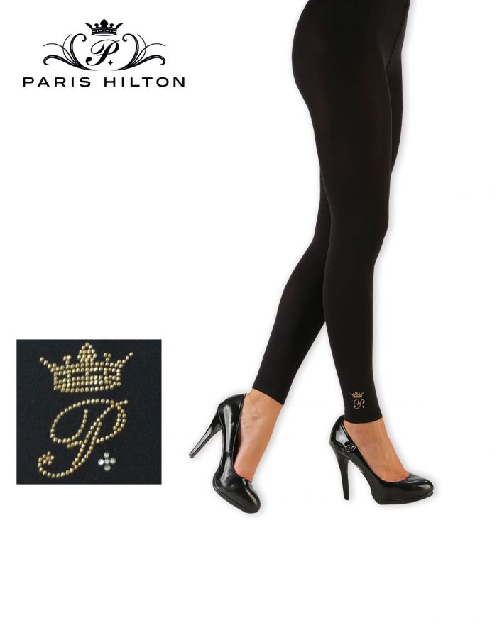 Paris Hilton Paris Hilton Leggings 200 Den Logo In Caviglia Side  Hosiery Collection 2017 | Pantyhose Library