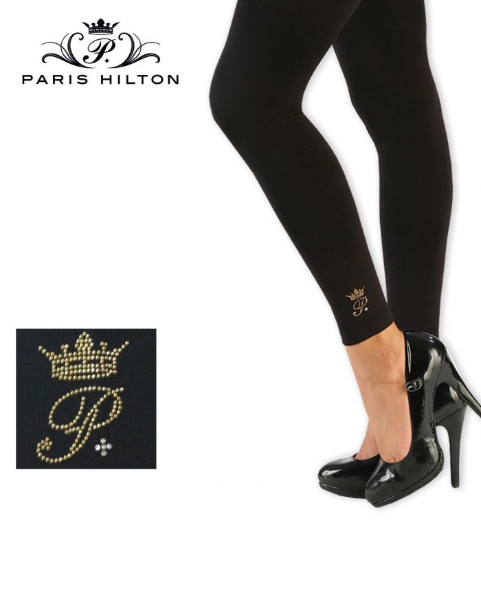 Paris Hilton Paris Hilton Leggings 200 Den Logo In Caviglia  Hosiery Collection 2017 | Pantyhose Library