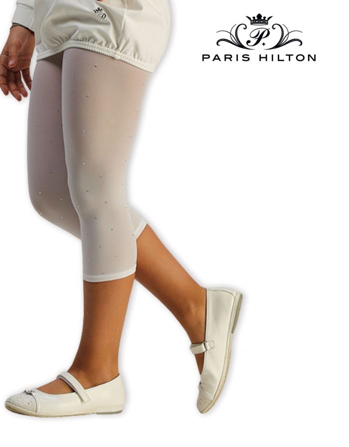 Paris Hilton Paris Hilton Leggings Capri Bimba Strass Allover White  Hosiery Collection 2017 | Pantyhose Library