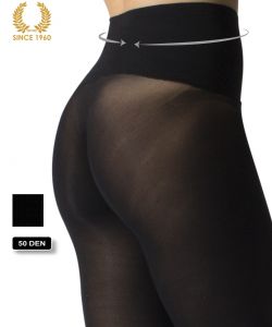 opaque seamless tights -50 den back detail