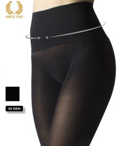 opaque seamless tights -50 den back front detail