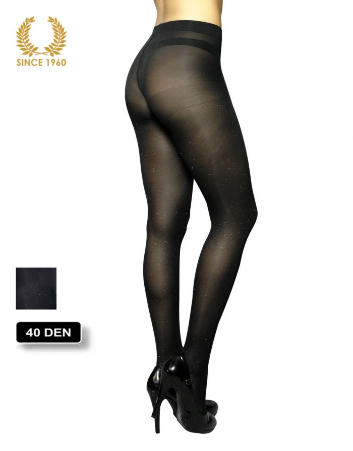Calzitaly Glitter Tights With Sparkly Spots Allover 40 Den Black Back  Fashion Tights 2017 | Pantyhose Library