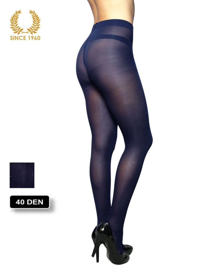 Calzitaly Glitter Tights With Sparkly Spots Allover 40 Den Blue Back  Fashion Tights 2017 | Pantyhose Library