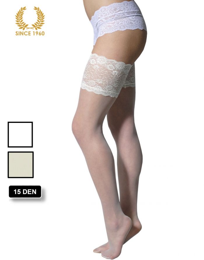 Calzitaly Bridal Hold Ups With Wide Floral Lace -15 Den  Bridal Tights 2017 | Pantyhose Library
