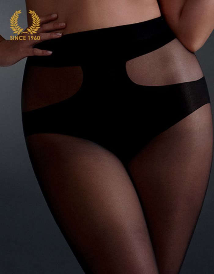 Calzitaly Plus Size Curvy Tights With Geometric Brief 20 Den Detail  Curvy Collection 2017 | Pantyhose Library