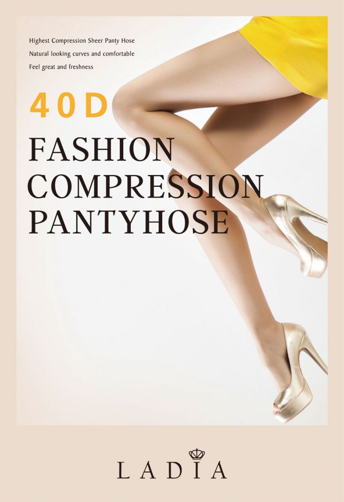 Ladia Ladia Fashion Elastic Pantyhose  40d  Hosiery Catalog | Pantyhose Library