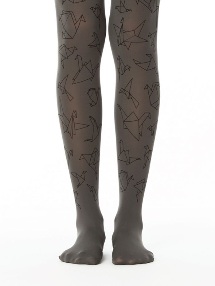 Virivee Origami-birds-grey  Hosiery Collection 2017 | Pantyhose Library