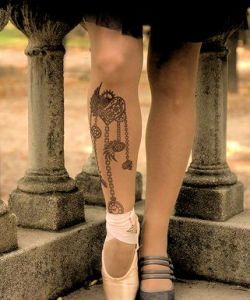 Steampunk-Heart-Tattoo-Printed-Tights-Pantyhose