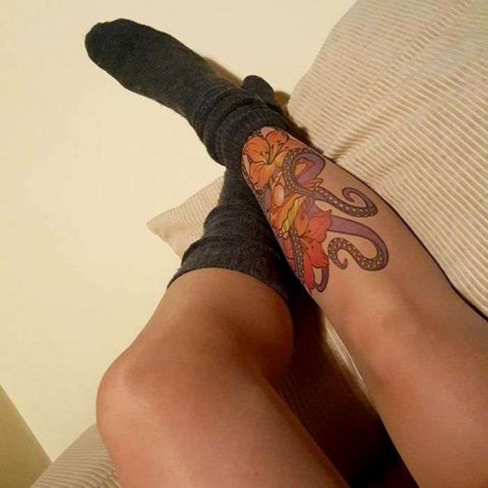 Stop And Stare Octopus-embrace-tattoo-printed-tights-pantyhose  Lookbook 2018 | Pantyhose Library