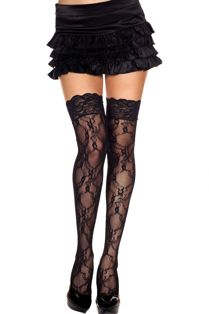 Music Legs Floral-lace-thigh-hi  Thigh Hi 2018 | Pantyhose Library