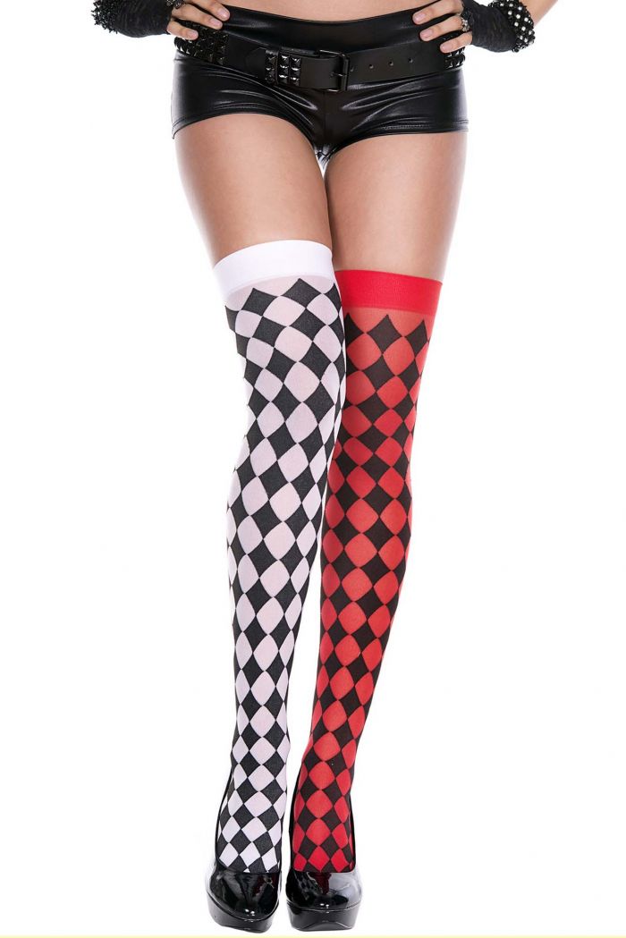 Music Legs Harlequin-mismatch-thigh-hi  Thigh Hi 2018 | Pantyhose Library
