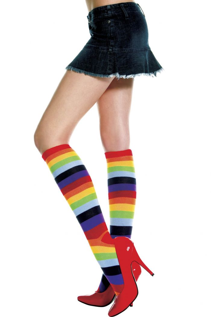 Music Legs Acrylic-rainbow-knee-hi  Knee Highs 2018 | Pantyhose Library