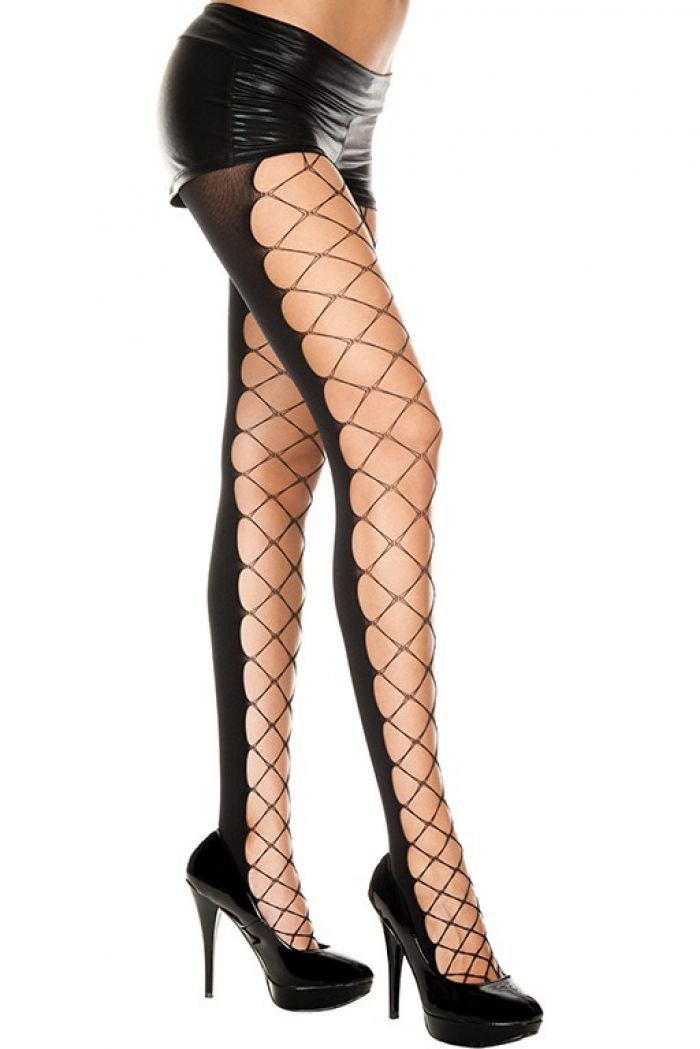Music Legs Diamond-net-with-opaque-panel-spandex-pantyhose  Pantyhose Collection 2018 | Pantyhose Library