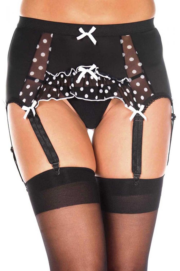 Music Legs Polka-dot-mesh-garterbelt  Suspender Pantyhose 2018 | Pantyhose Library