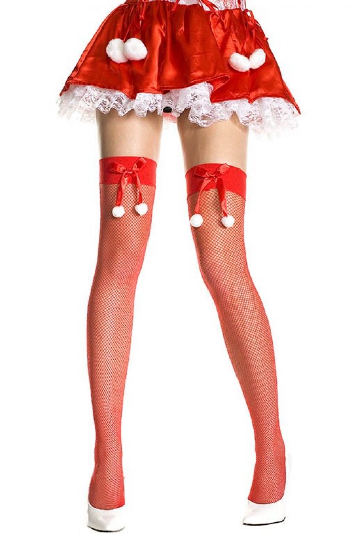 Music Legs Satin-bow-and-marabou-fishnet-thigh-hi  Holiday Hosiery 2018 | Pantyhose Library