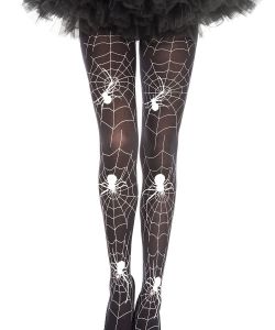 Spider-And-Web-Print-Pantyhose