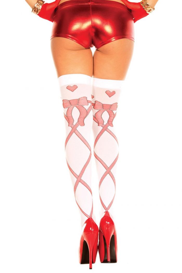 Music Legs Ribbon-look-with-heart-spandex-thigh-hi  Halloween 2018 | Pantyhose Library