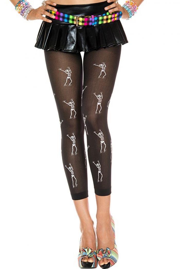 Music Legs Skeleton-print-leggings  Halloween 2018 | Pantyhose Library