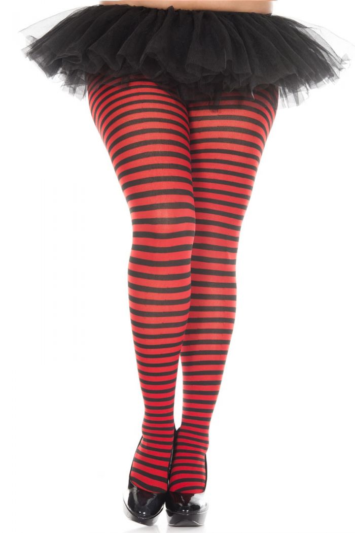 Music Legs Plus-size-striped-tights  Plus Size Hosiery 2018 | Pantyhose Library