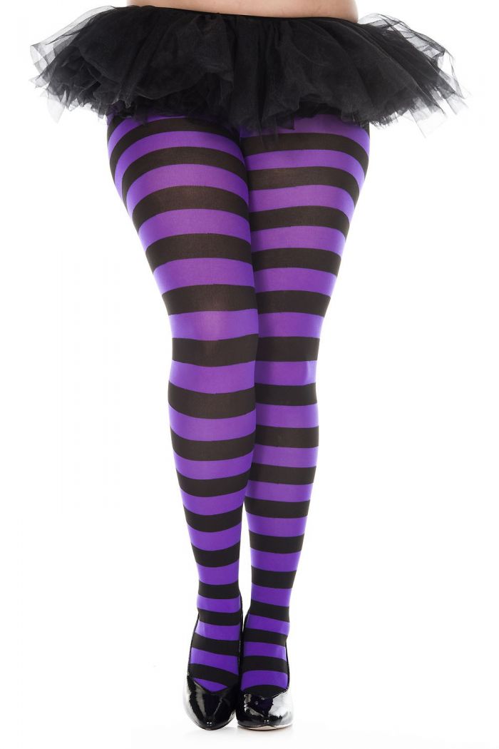 Music Legs Plus-size-wide-striped-tights  Plus Size Hosiery 2018 | Pantyhose Library