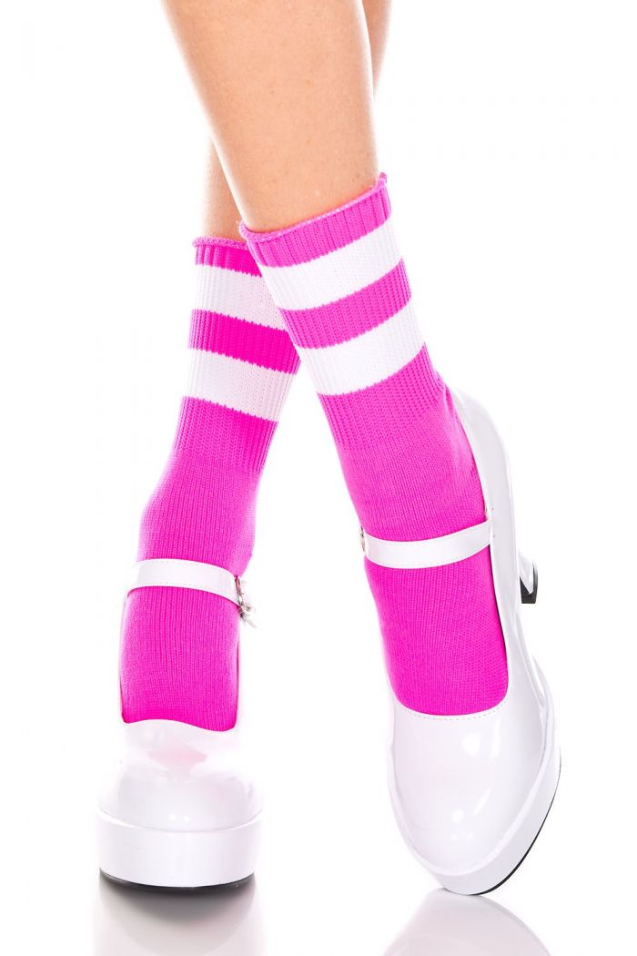 Music Legs Acrylic-ankle-hi-with-striped-top  Ankle Highs 2018 | Pantyhose Library