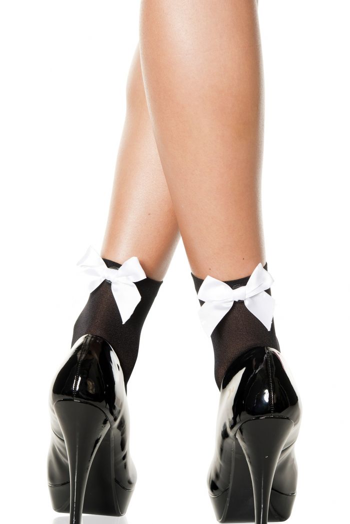 Music Legs Opaque-anklet-with-satin-bow  Ankle Highs 2018 | Pantyhose Library