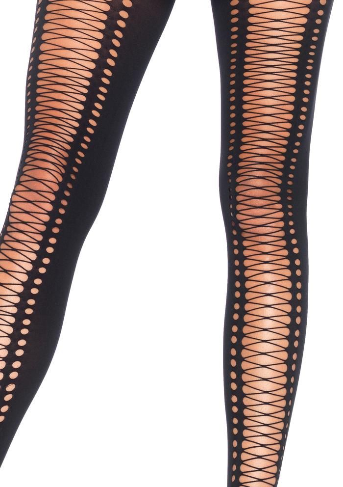 Leg Avenue Faux-lace-up-tights-view  Tights Catalog 2018 | Pantyhose Library