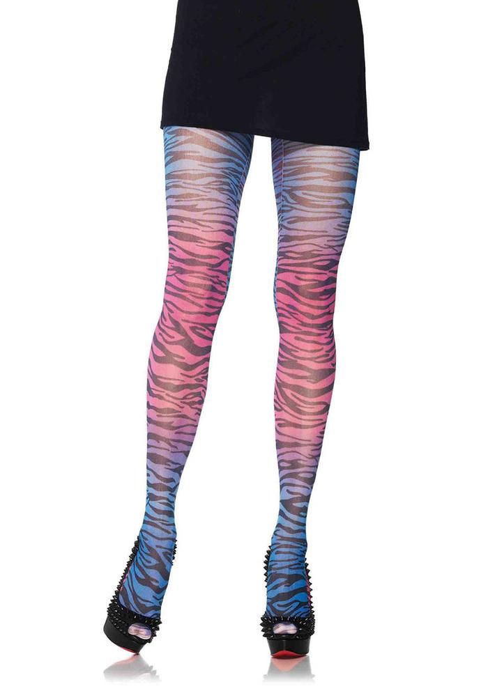 Leg Avenue Rainbow-zebra-print-tights  Tights Catalog 2018 | Pantyhose Library