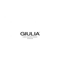 Giulia - Classic Collection Catalogue 2018.2019
