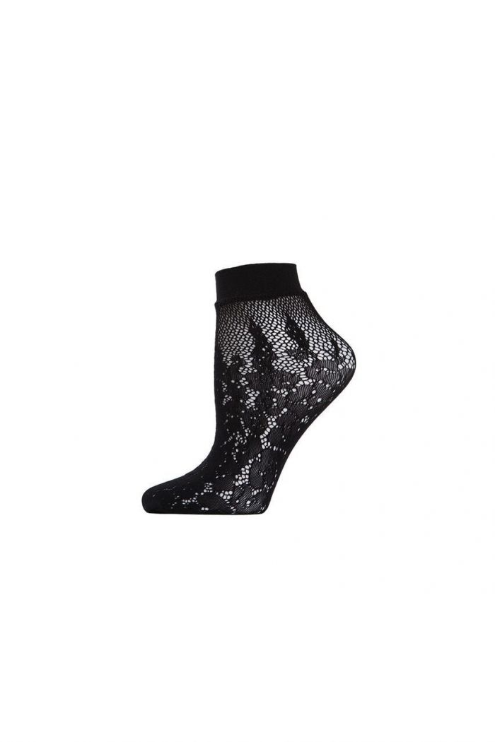 Natori Natori-floral-burnout-net-shortie-socks3  Legwear Catalog 2020 | Pantyhose Library