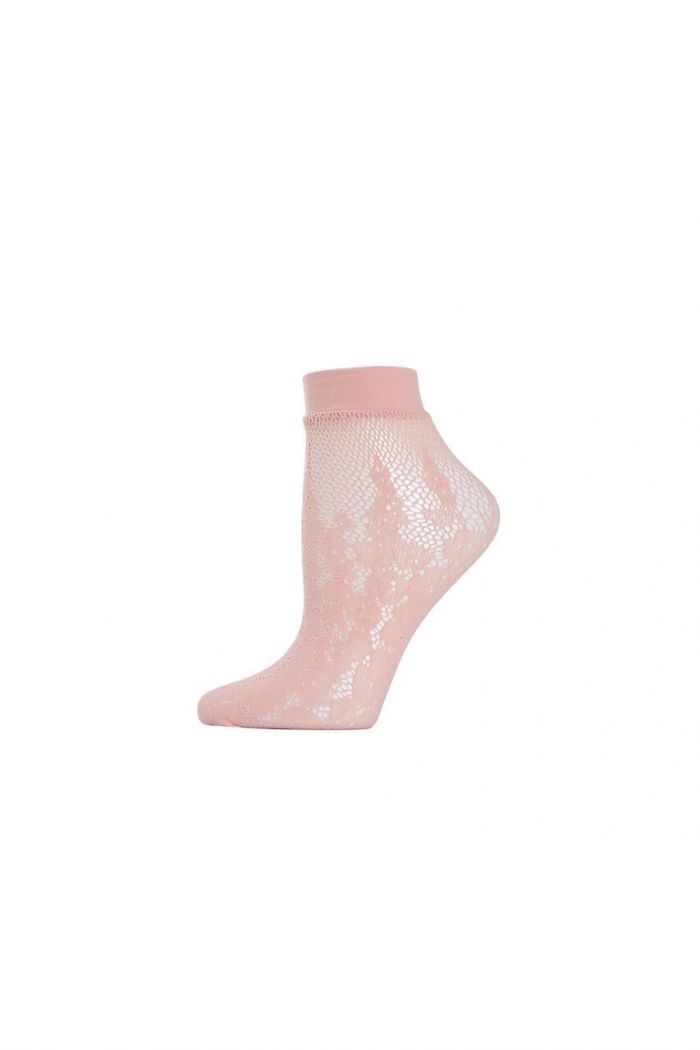 Natori Natori-floral-burnout-net-shortie-socks4  Legwear Catalog 2020 | Pantyhose Library