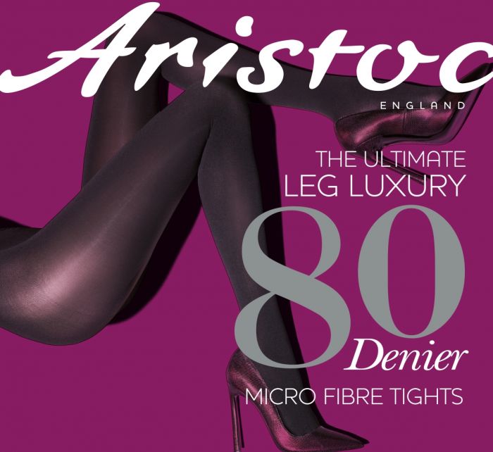 Aristoc Aristoc 80 Denier Microfibre Opaque Tights Wine  Opaques Collections2021 | Pantyhose Library