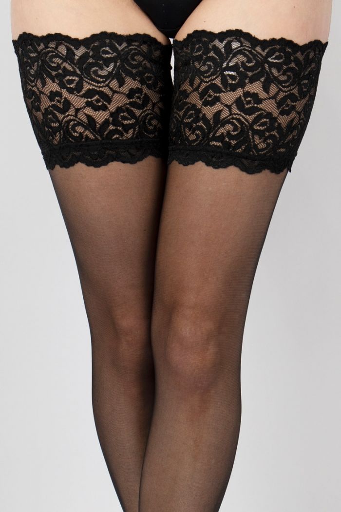 Aristoc Aristoc 10 Denier Lace Top Hold Ups  Black Black  sensuous collections 2021 | Pantyhose Library
