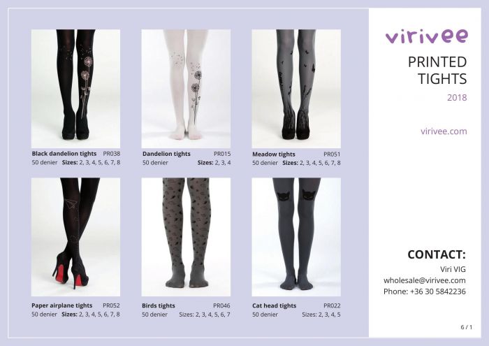 Virivee Virivee-printed Tights 2018-1  Printed Tights 2018 | Pantyhose Library