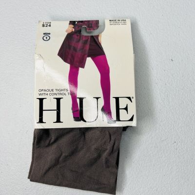 NEW HUE One Pair Women's Size 1 Seal Gray Opaque Tights with Control Top