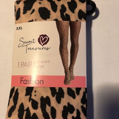 Secret Treasures Women's Leopard Print Fashion Tights Size XXL Brand NEW