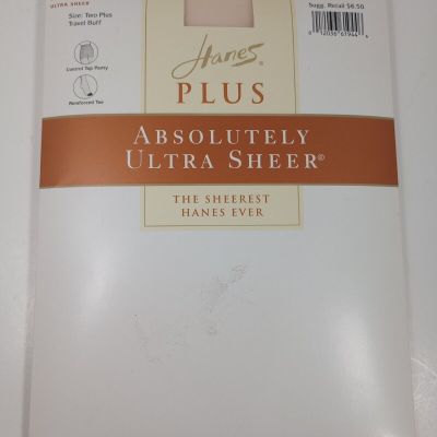 Hanes Plus Absolutely Ultra Sheer Travel Buff Pantyhose 00P30 2X