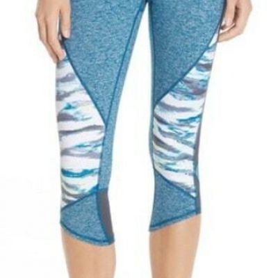 Zella 'Wild Retreat' Blue Cropped Workout Leggings Womens S/P