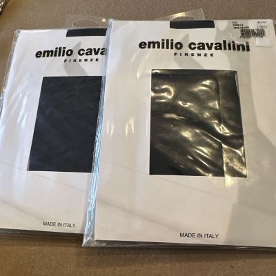 2 Packs Emilio Cavallini Firenze Tights Black Made In Italy Size M/L 135-155lbs