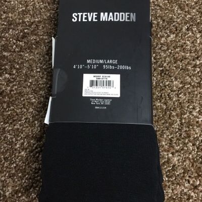 New Women’s Steve Madden Black Footless Fleece Lined Tights Medium/Large