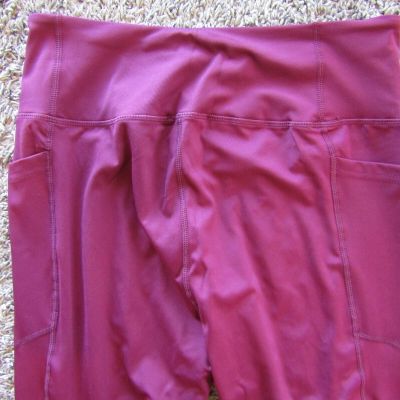 NWT Ashley Stewart Sport Wine Polyester/Spandex Leggings Pants Women's 10/12