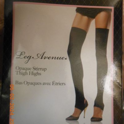 NEW / 1 PAIR / THIGH-HIGH OPAQUE STIRRUP LEGGINGS / ONE SIZE / BLACK ????????????