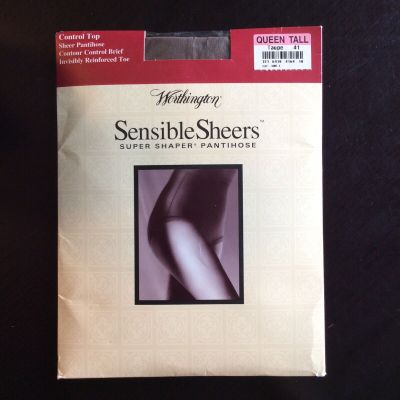 JCPenney Worthington Sheer Pantyhose Queen Tall Taupe Control Top Sandalfoot