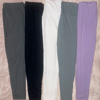 Lot of 5 Women's Size Large Mixed Brand Athletic Leggings / Workout Yoga Pants