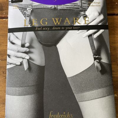 New Fredericks of Hollywood Legware Thigh High Stockings 2 Pack Black Sz Small