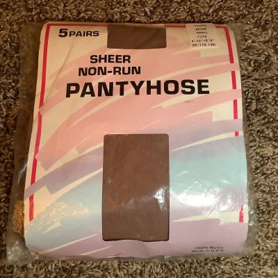 5 pairs - Sheer non-run pantyhose, color beige, size: S