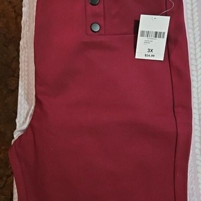 Brand New With Tags Size 3XL Forever 21+ Plus Size Burgundy Long Leggings