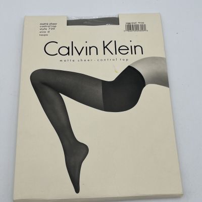 Calvin Klein Vintage 1994 Matte Sheer Control Top Pantyhose Taupe Size D 720
