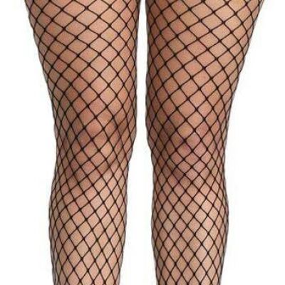 E-Laurels Womens High Waist Patterned Fishnet Tights Suspenders Pantyhose Thigh